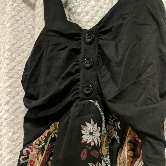 Black thick strapped button dress - Picture 3 of 4